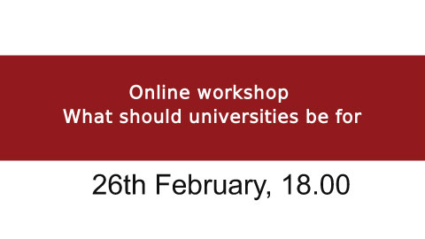 Online workshop “What should universities be for”