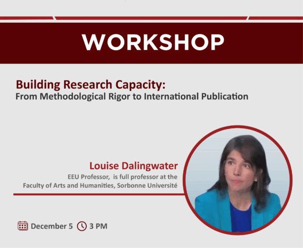Workshop: Building Research Capacity: From Methodological Rigor to International Publication